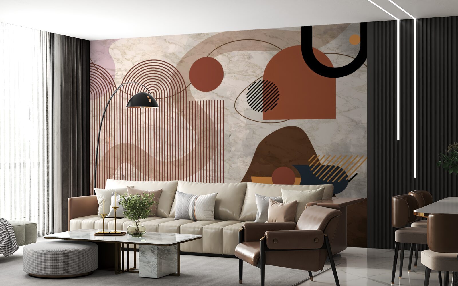 Fototapet culori închise într-un stil abstract