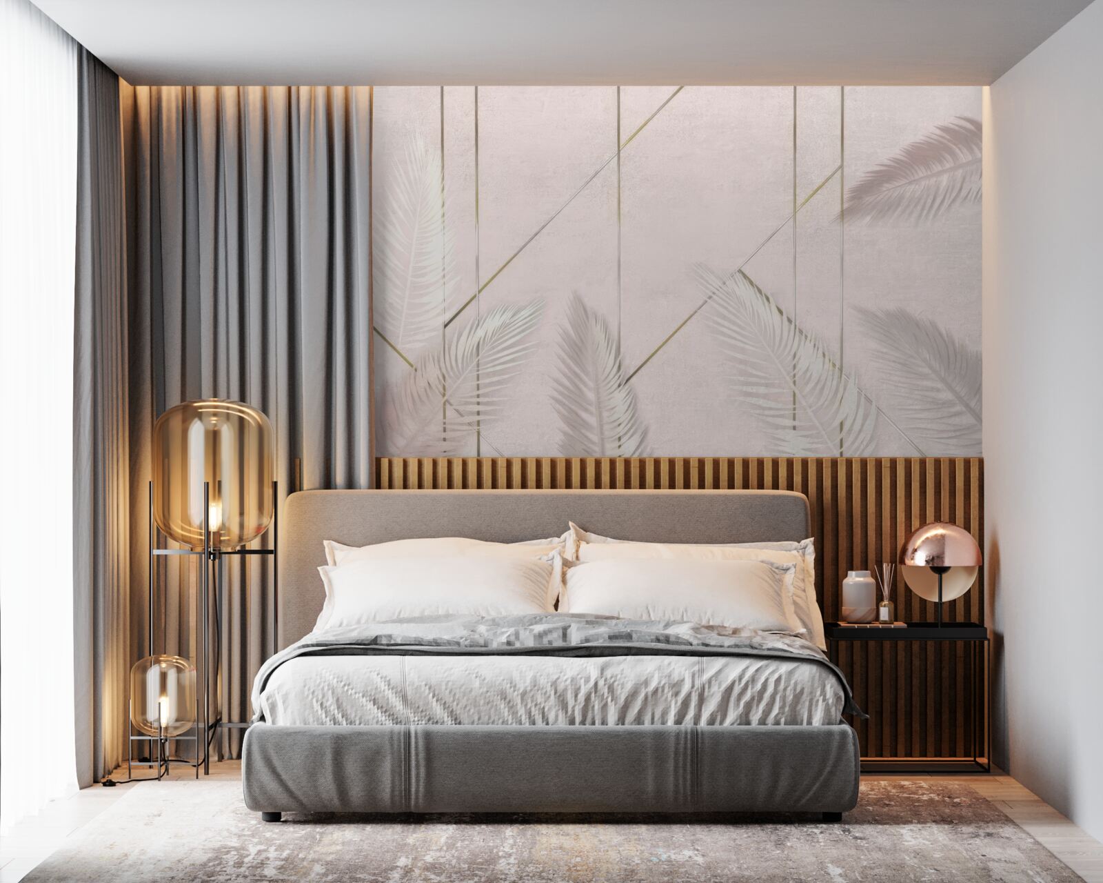 Fototapet fundal luminos cu frunze