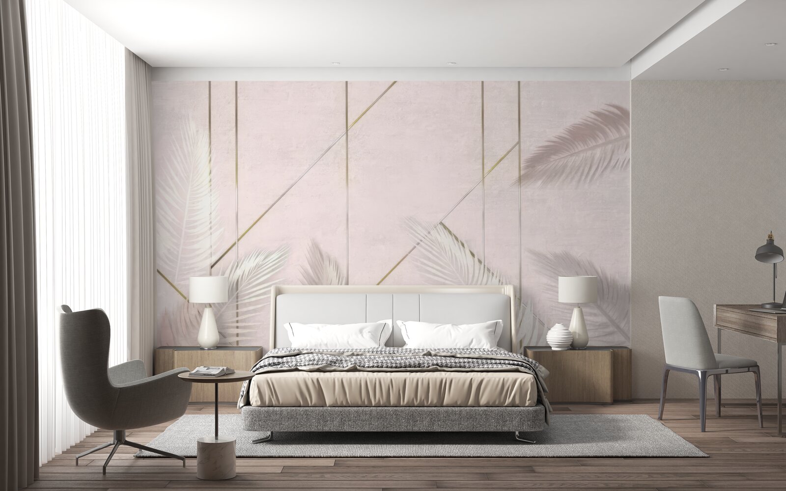 Fototapet fundal luminos cu frunze