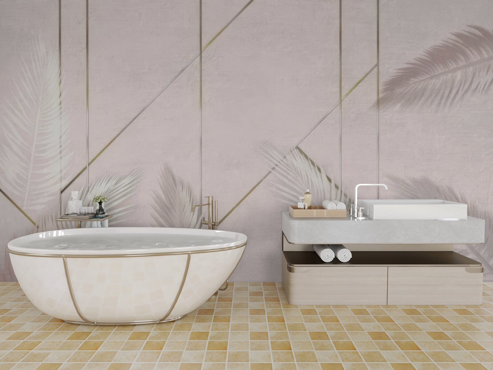 Fototapet fundal luminos cu frunze