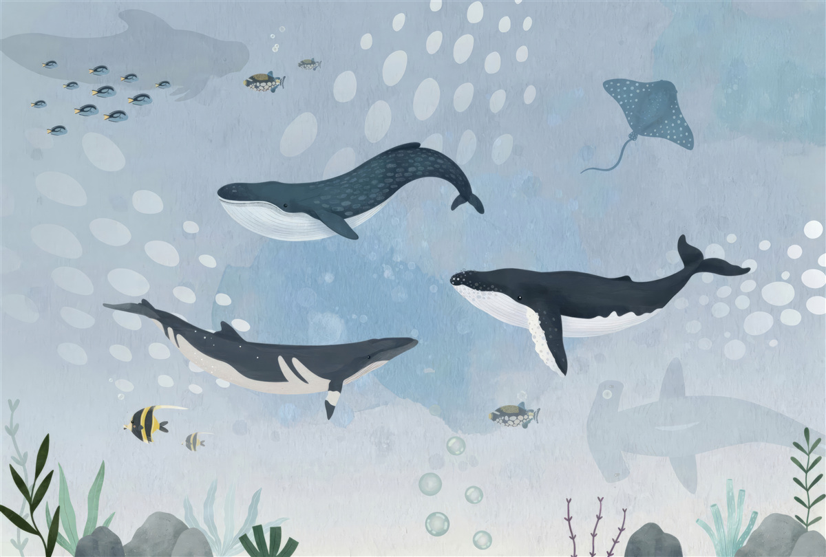 Fototapet regatul subacvatic al balenelor