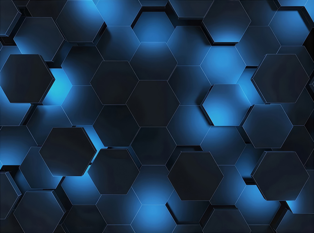 Fototapet hexagoanele sunt albastru închis