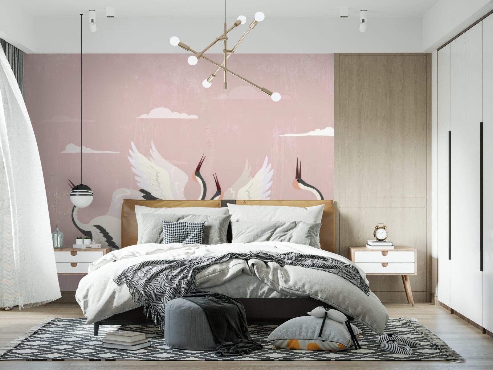 Fototapet berzele își întind gâtul și privesc în sus