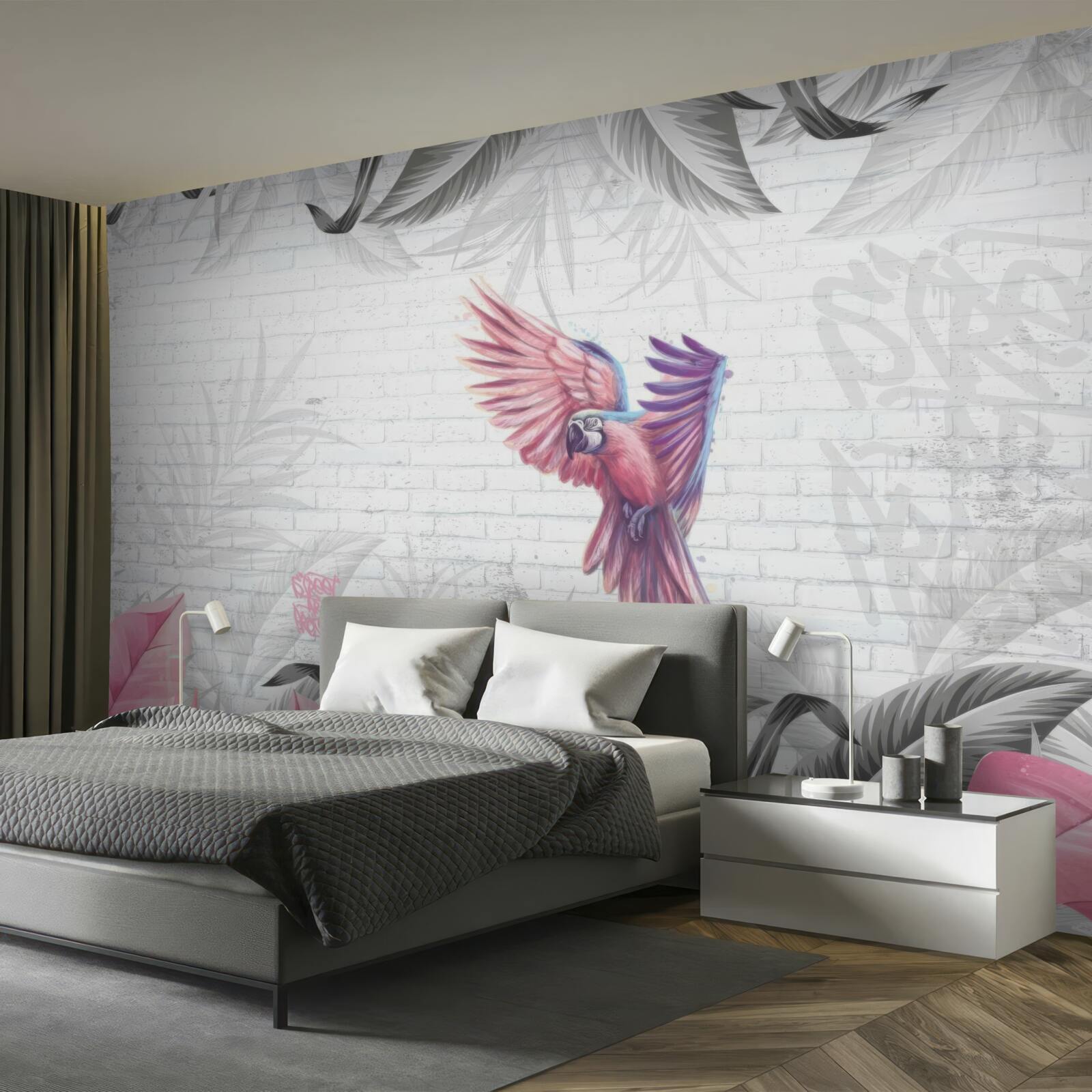 Fototapet papagal roz