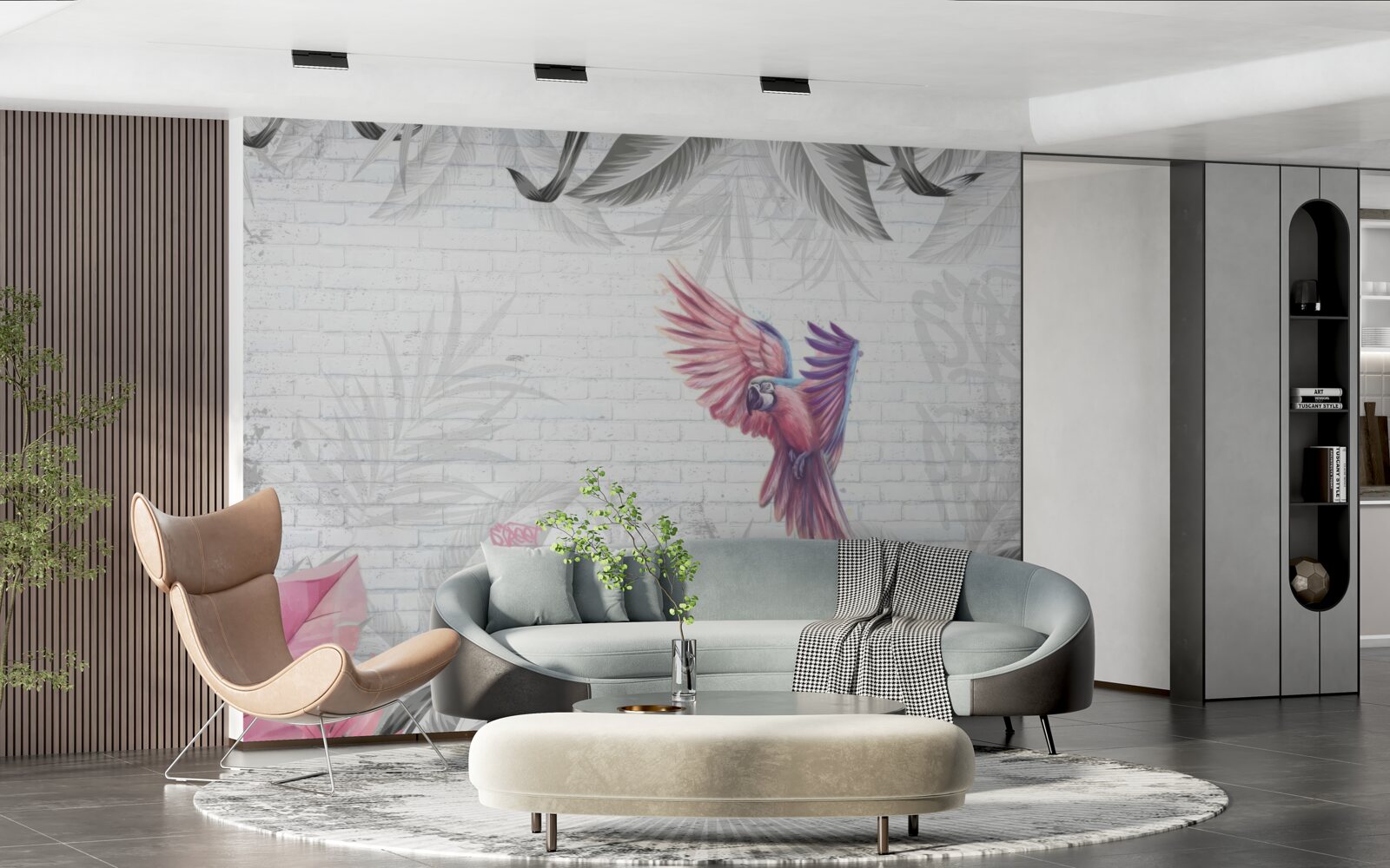 Fototapet papagal roz