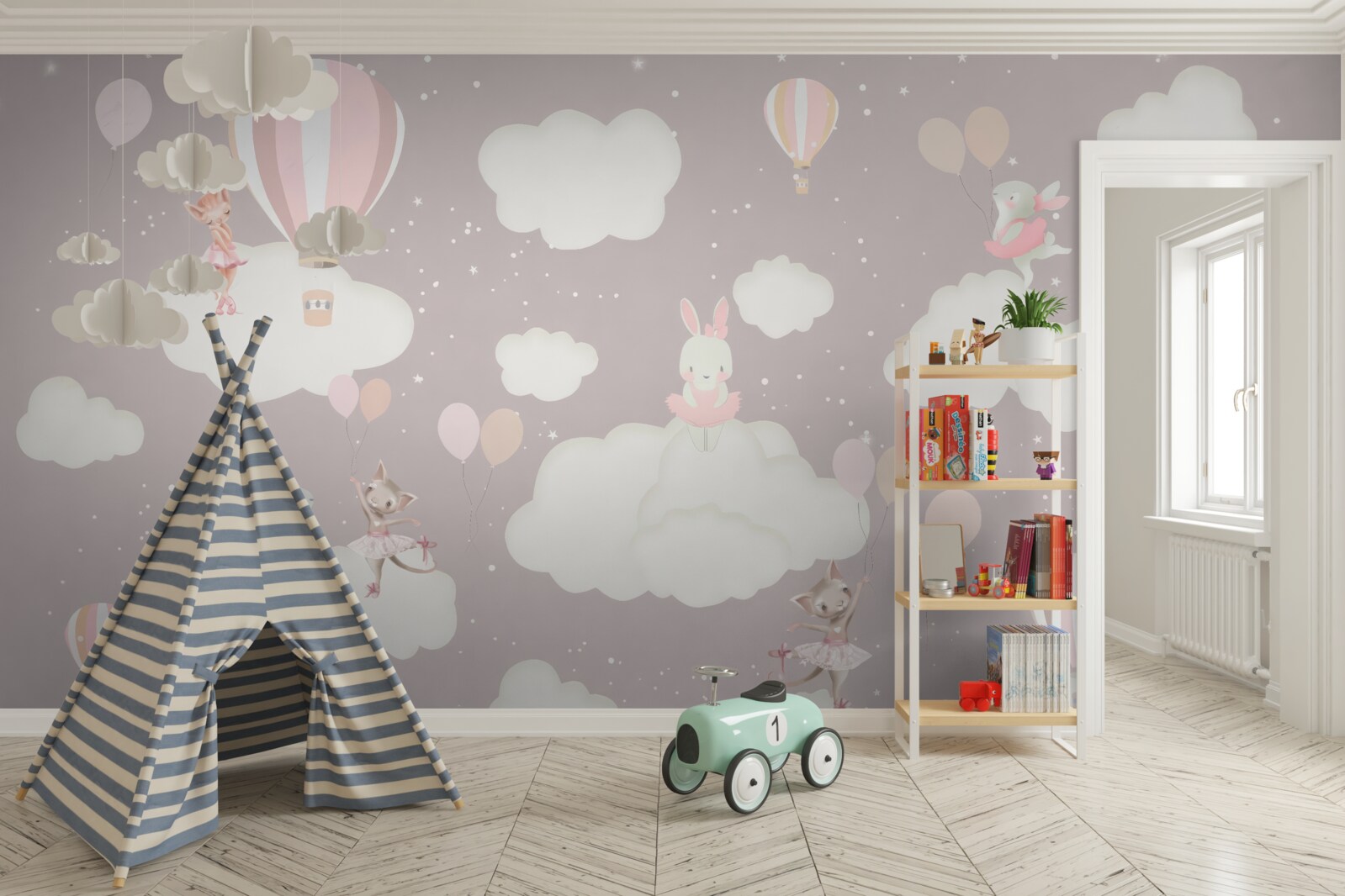 Fototapet norii au devenit un loc de joacă pentru animale