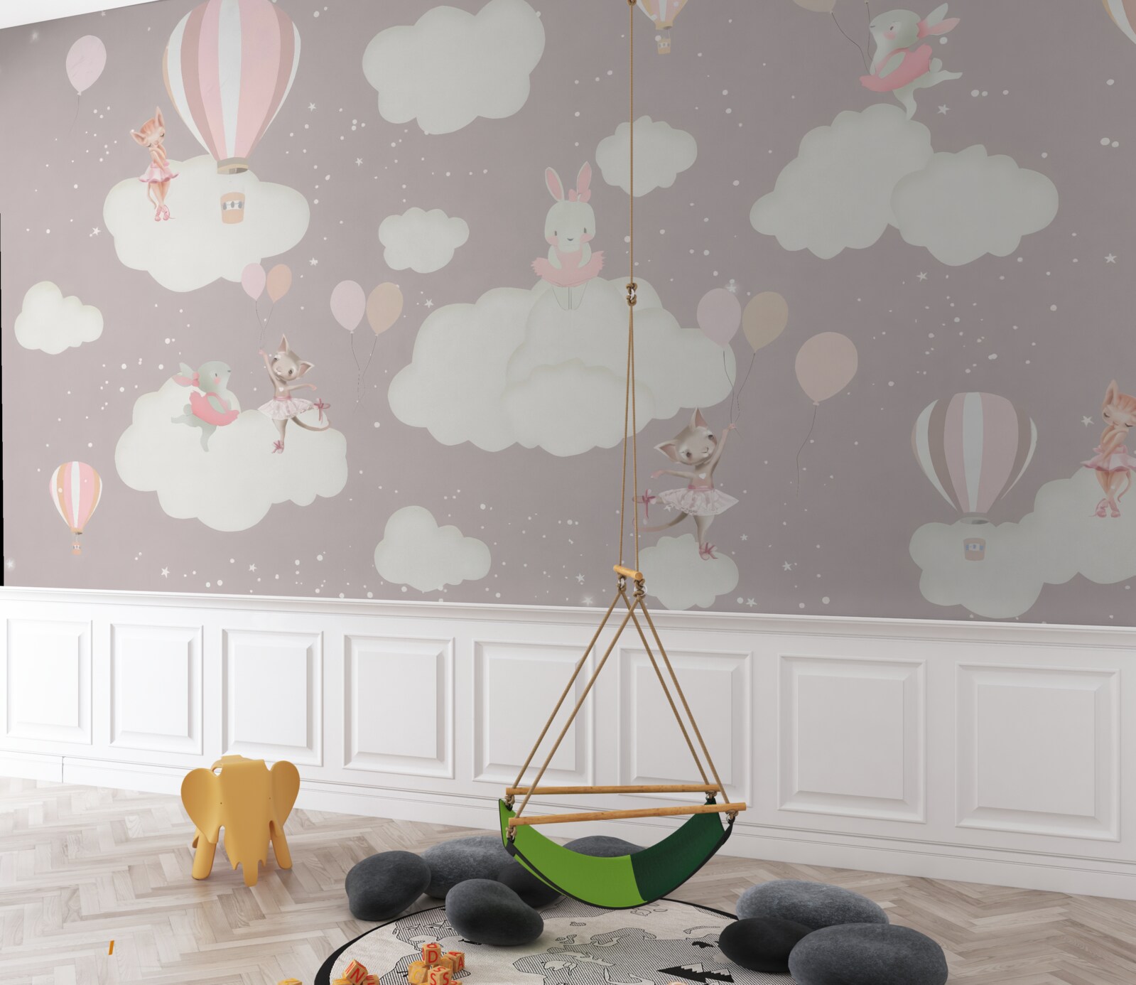 Fototapet norii au devenit un loc de joacă pentru animale