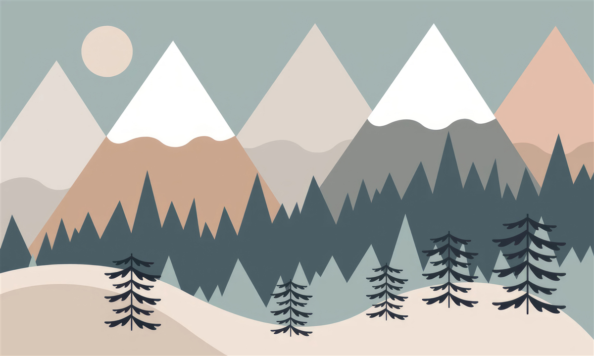 Fototapet Lumina lunii deasupra munților