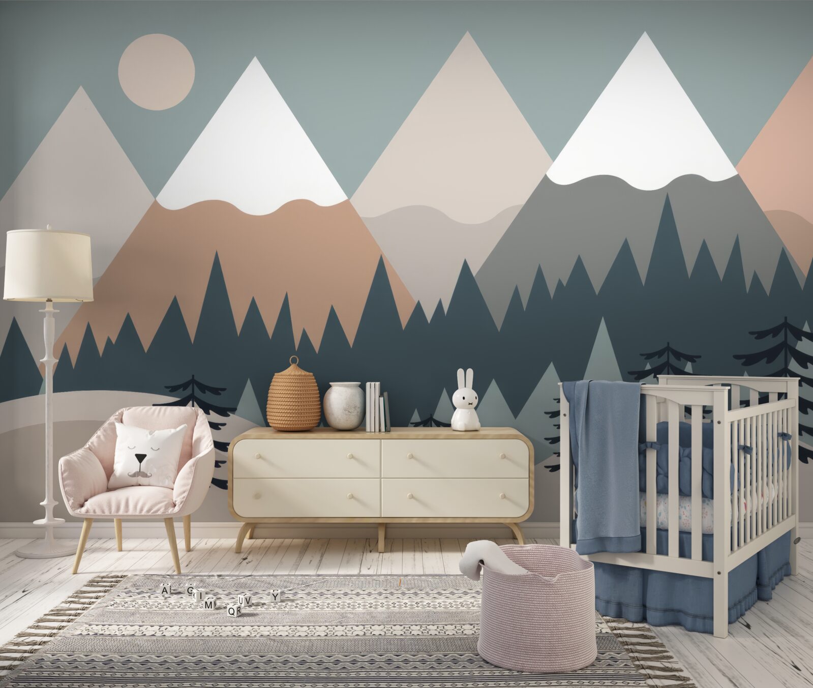 Fototapet Lumina lunii deasupra munților