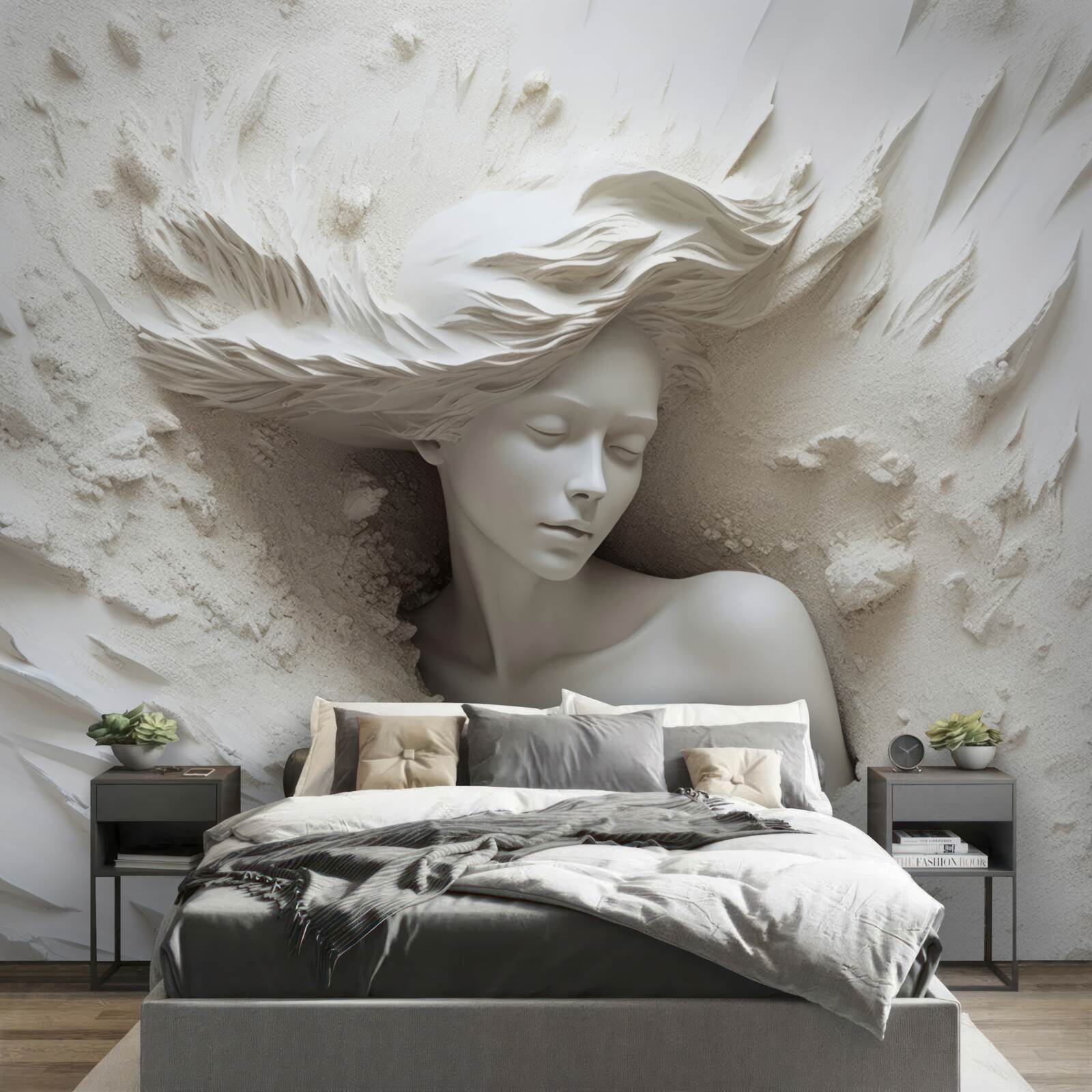 Fototapet domnișoară cu bucle largi