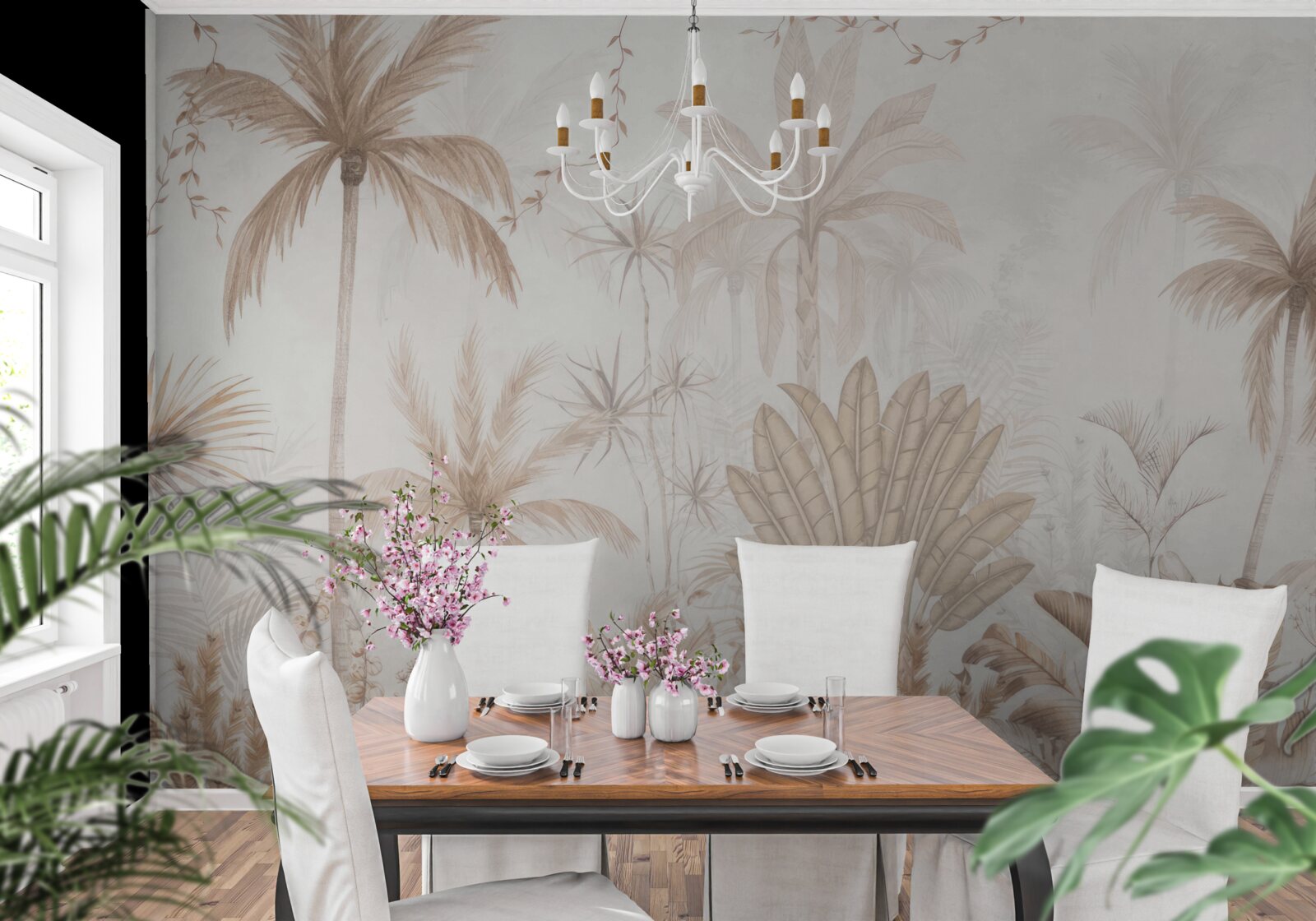 Fototapet plante în nuanțe de maro