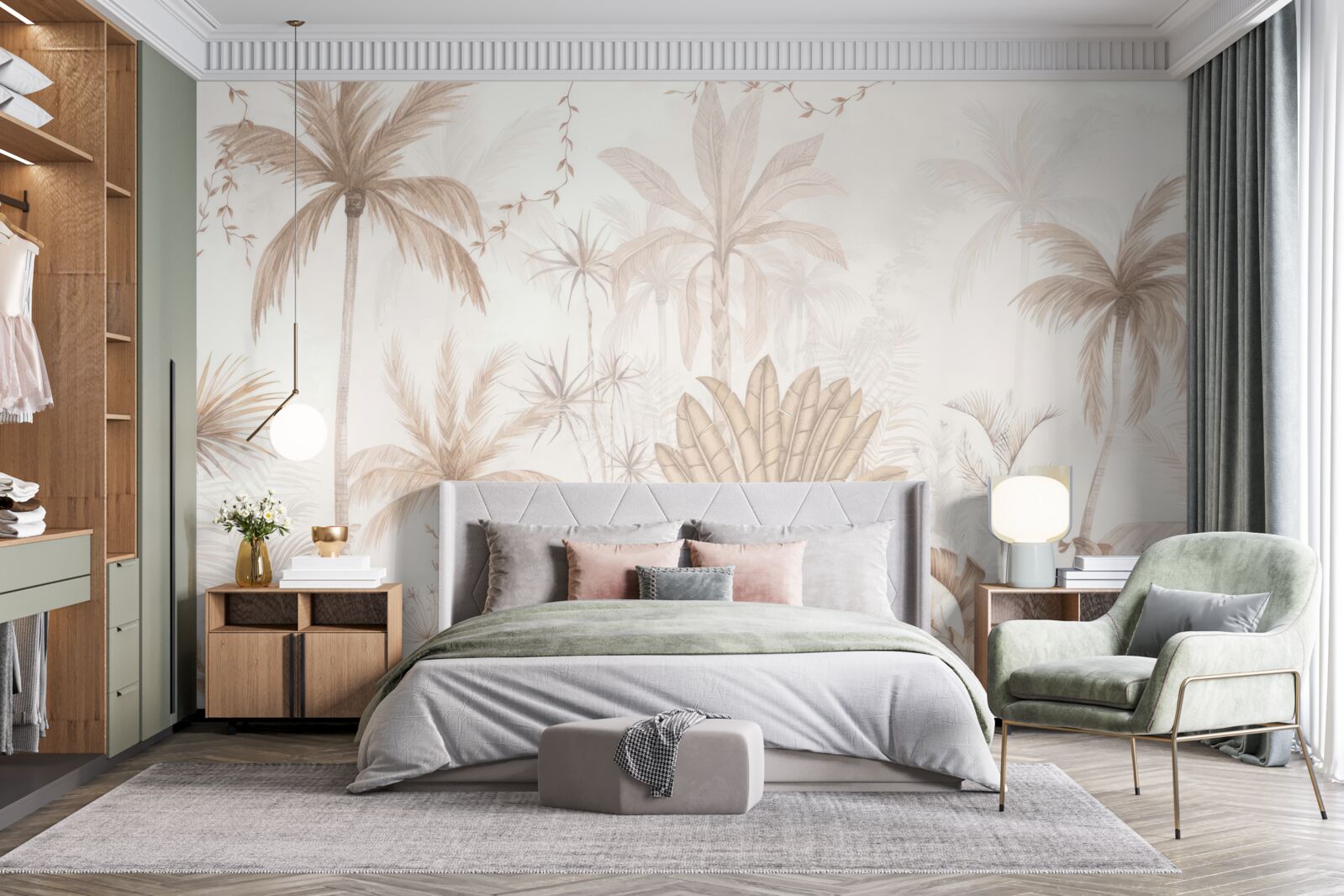 Fototapet plante în nuanțe de maro