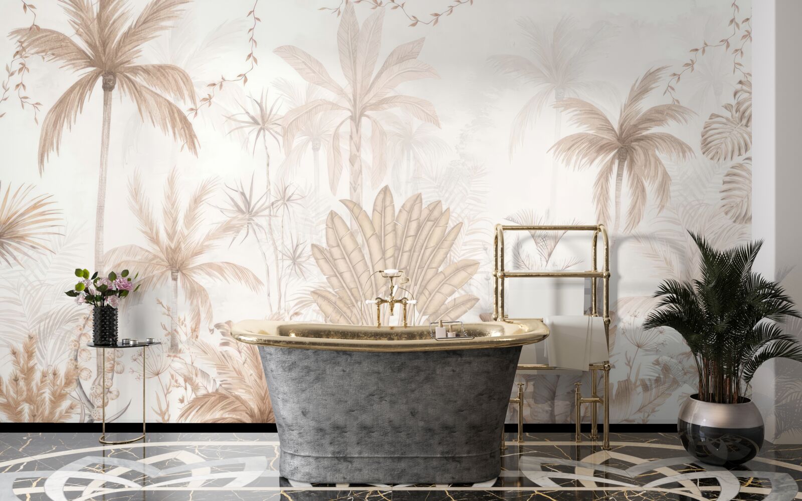 Fototapet plante în nuanțe de maro