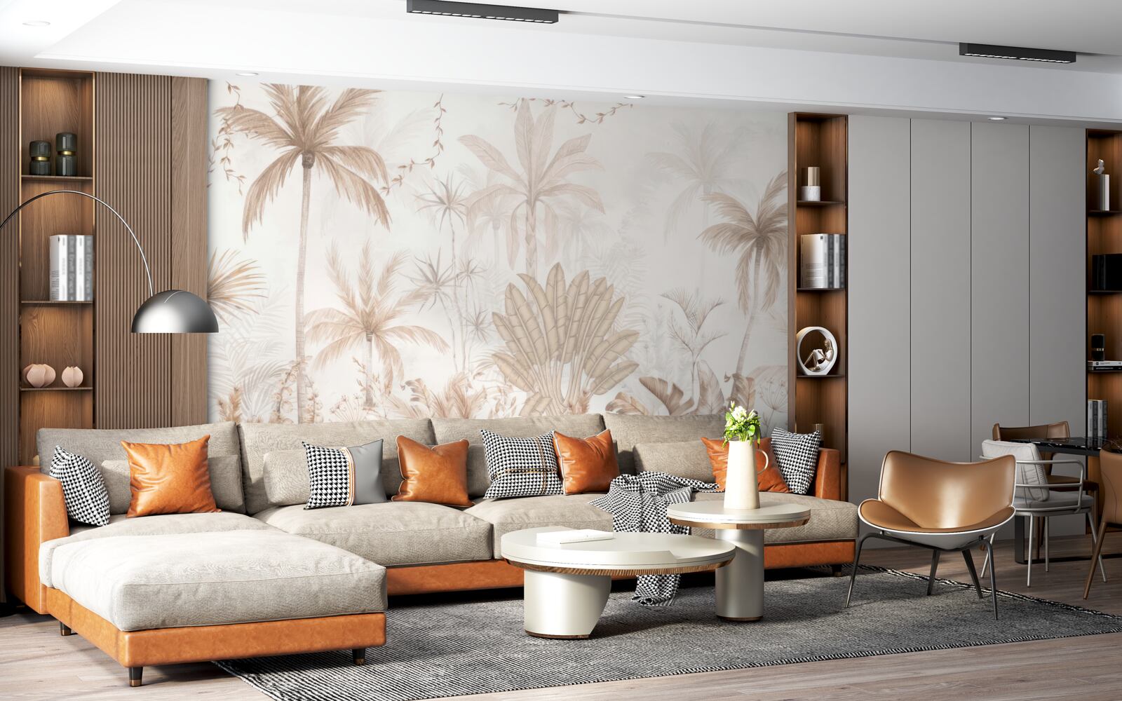 Fototapet plante în nuanțe de maro