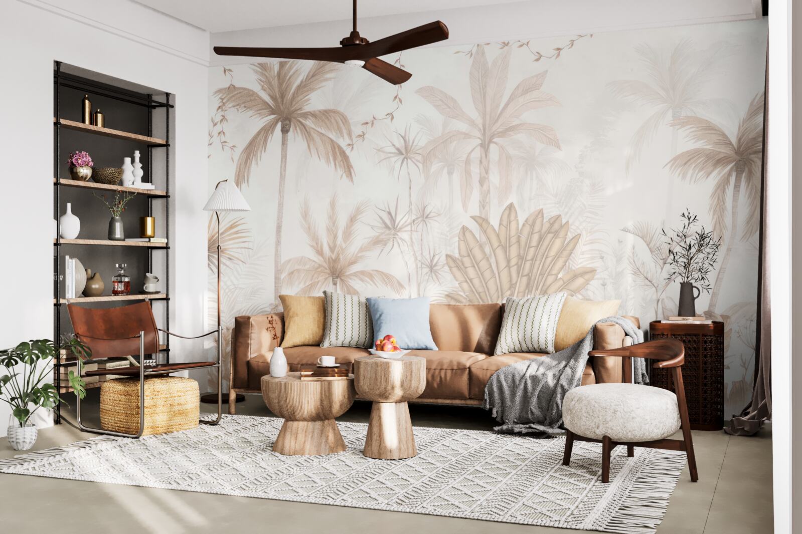 Fototapet plante în nuanțe de maro