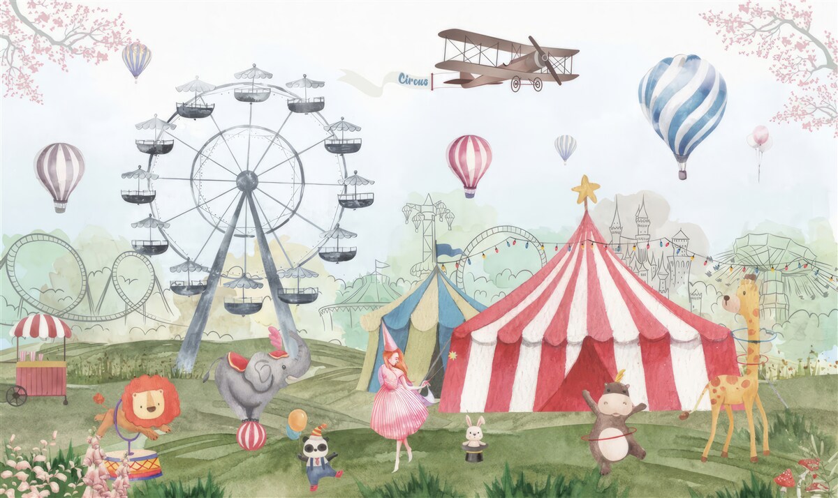 Fototapet circ markee și roată uriașă