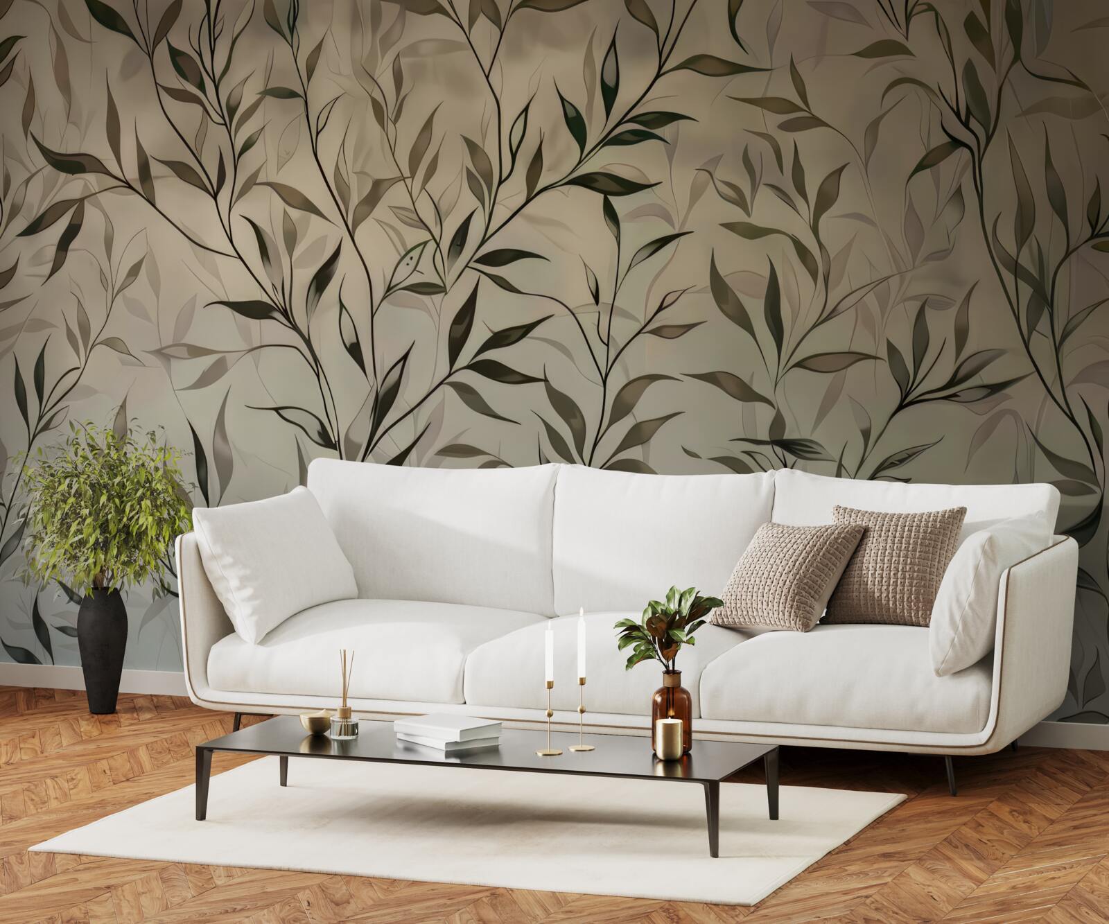 Fototapet ramuri cu frunze subțiri