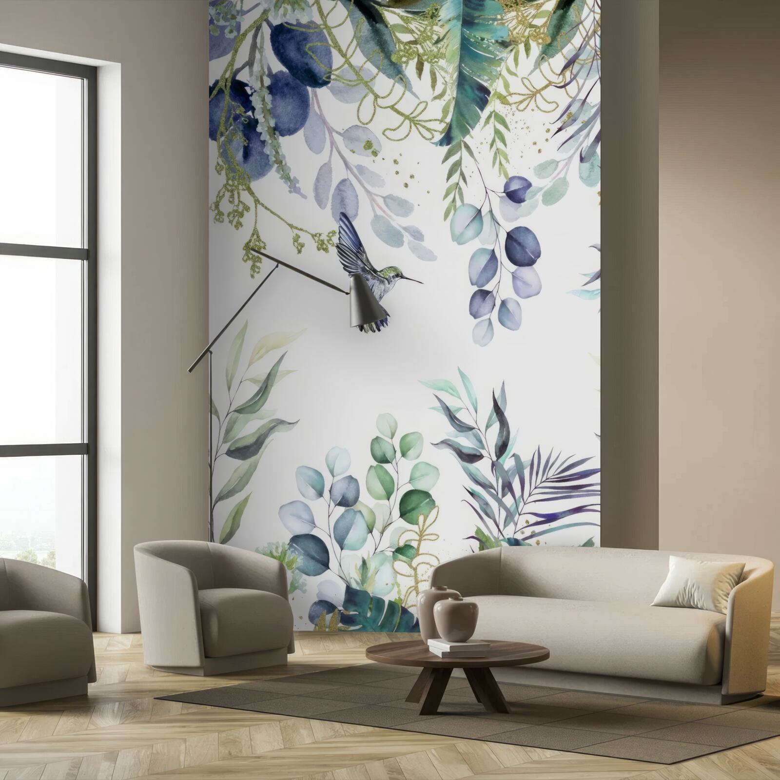 Fototapet plantele sunt înconjurate de colibri