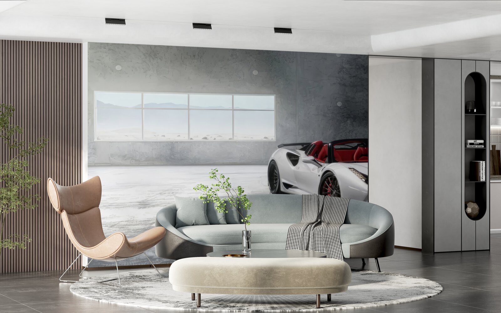 Fototapet decapotabilă sport albă