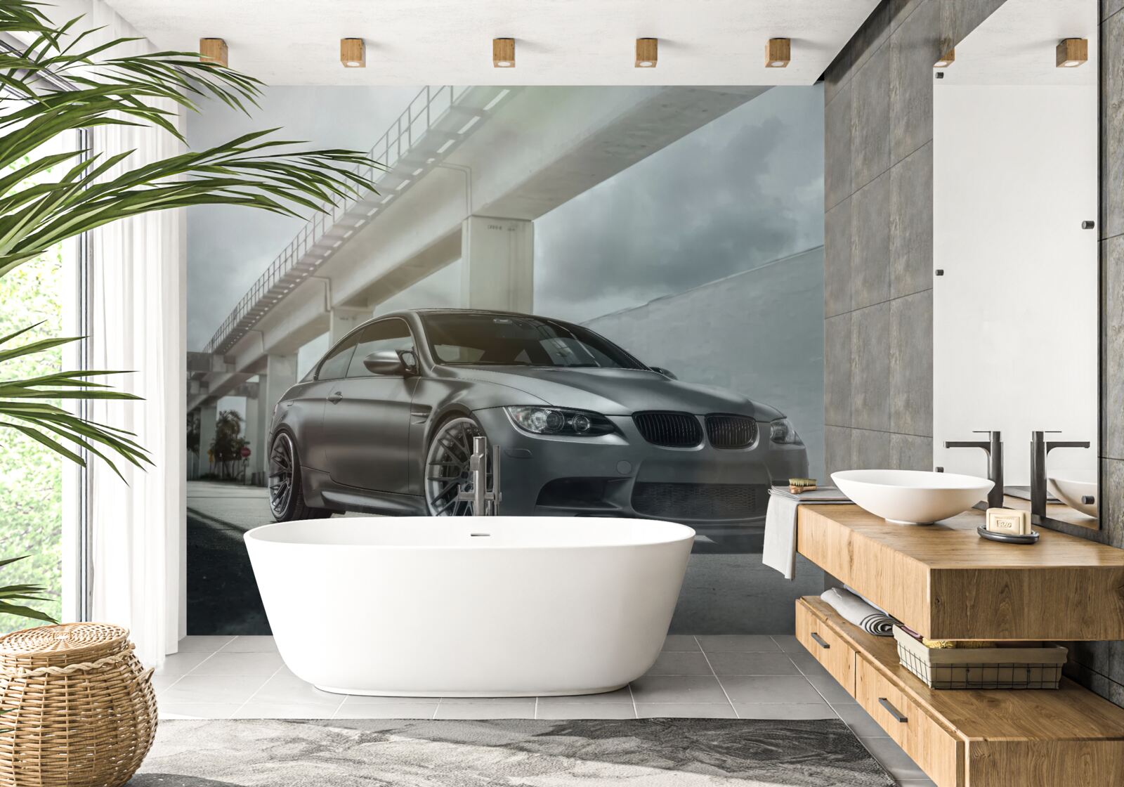 Fototapet mașina este neagră