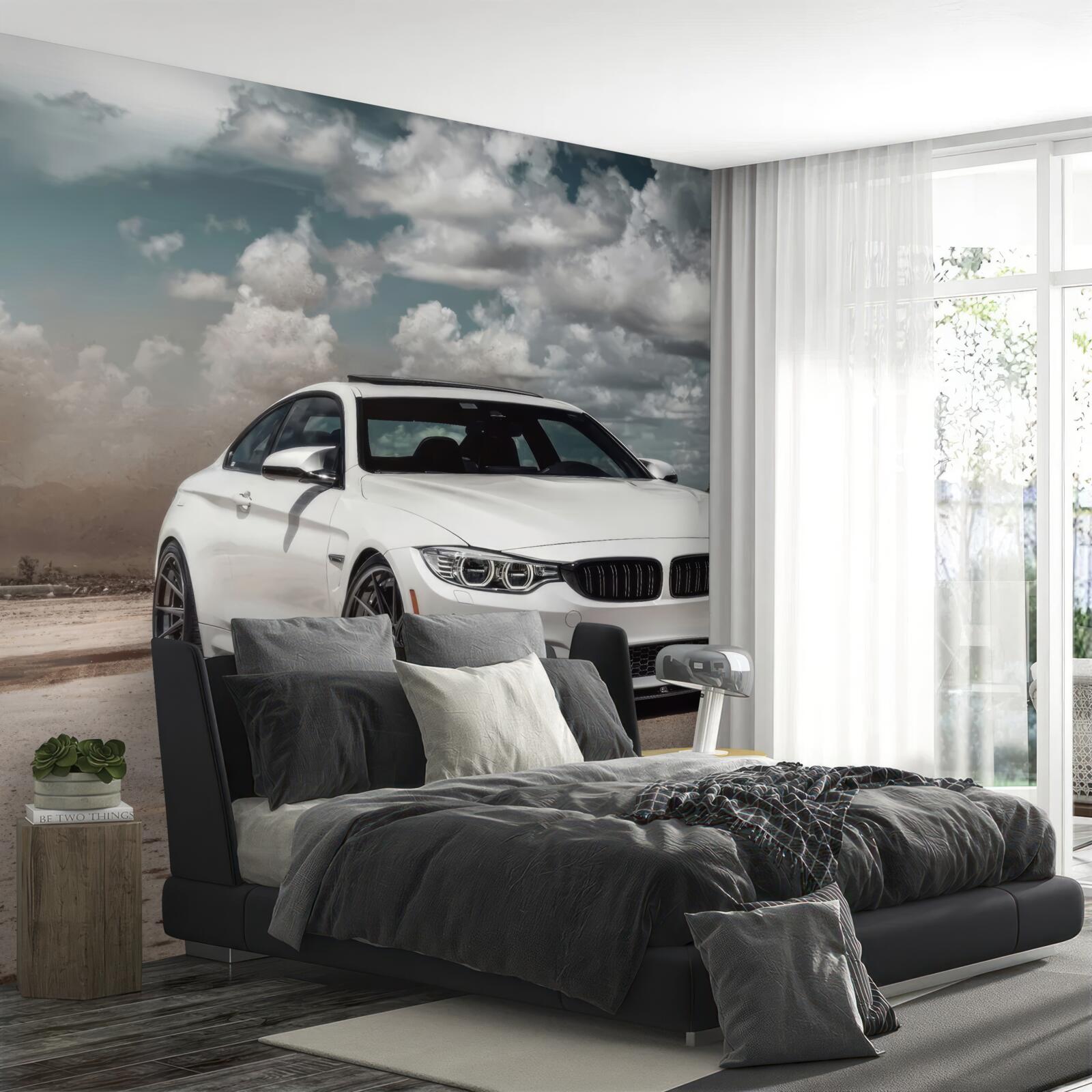 Fototapet mașina este albă