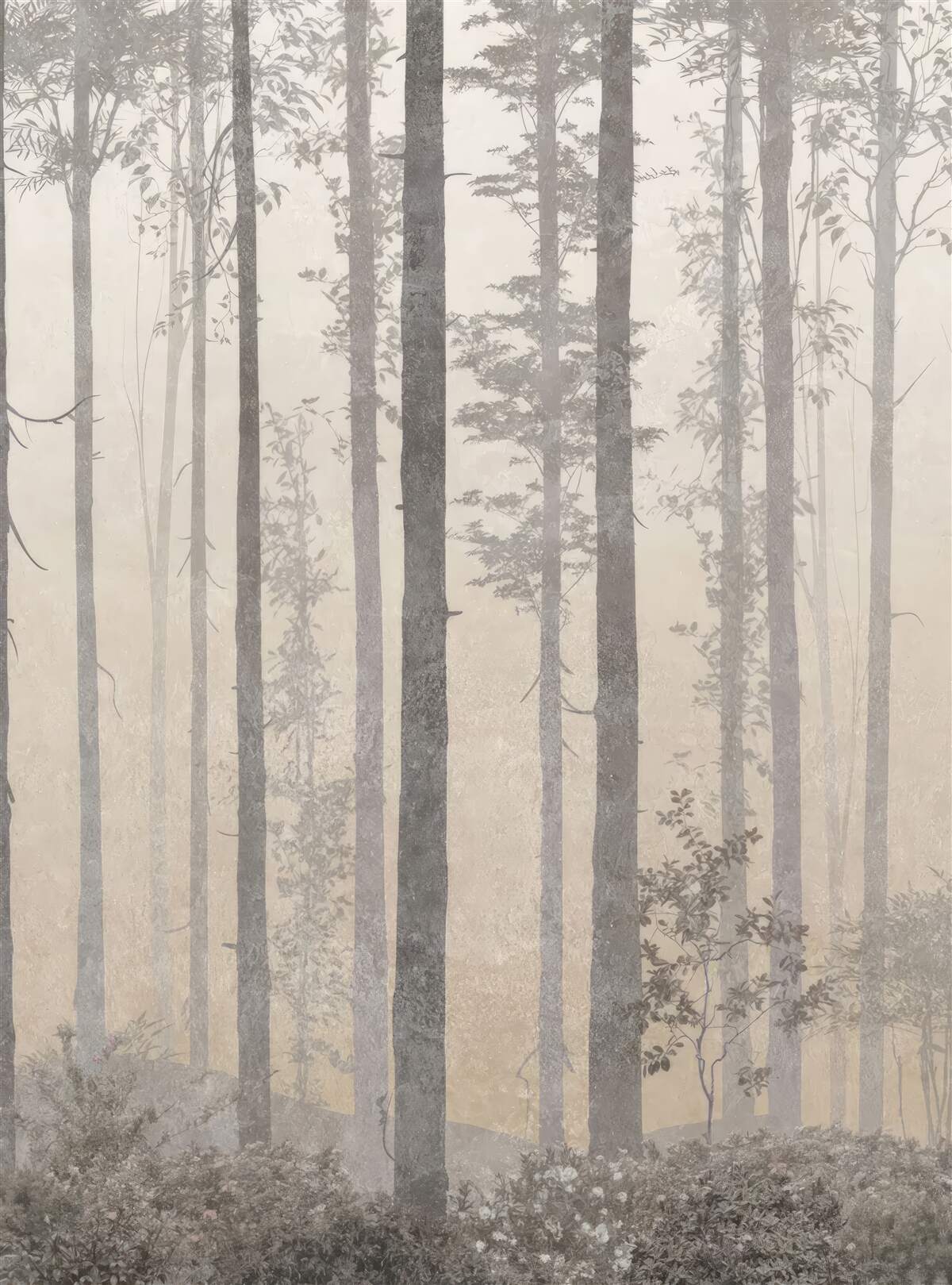 Fototapet mglisty las