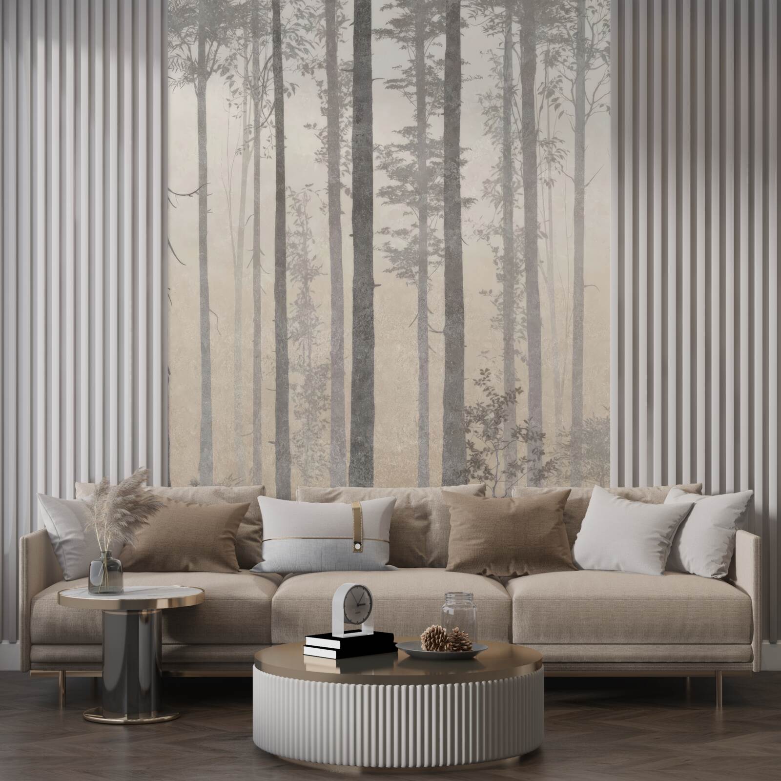 Fototapet mglisty las