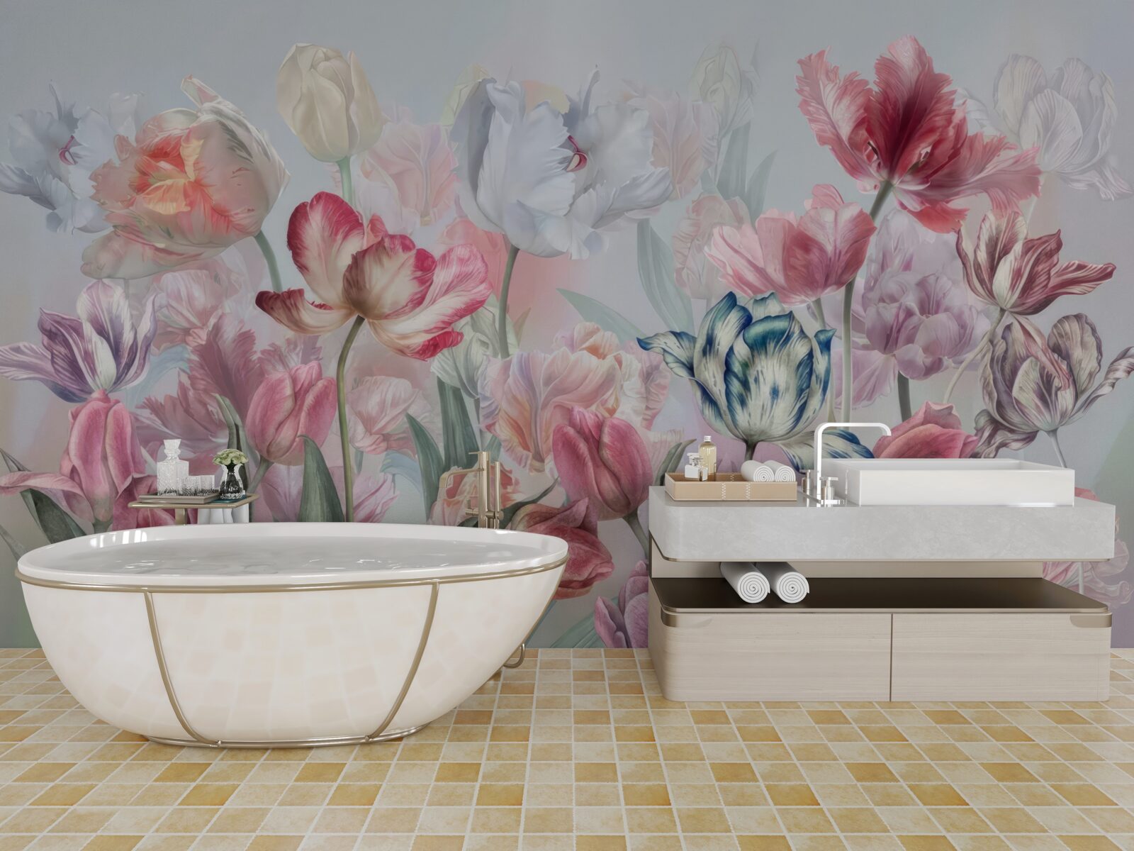 Fototapet varietate de flori frumoase