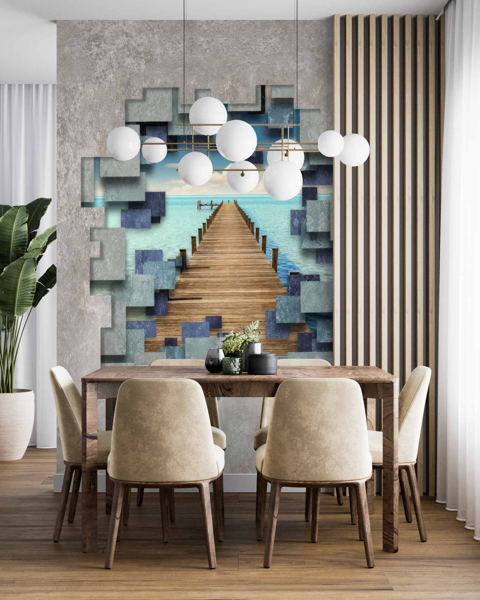 Fototapet vedere la pod și la ocean