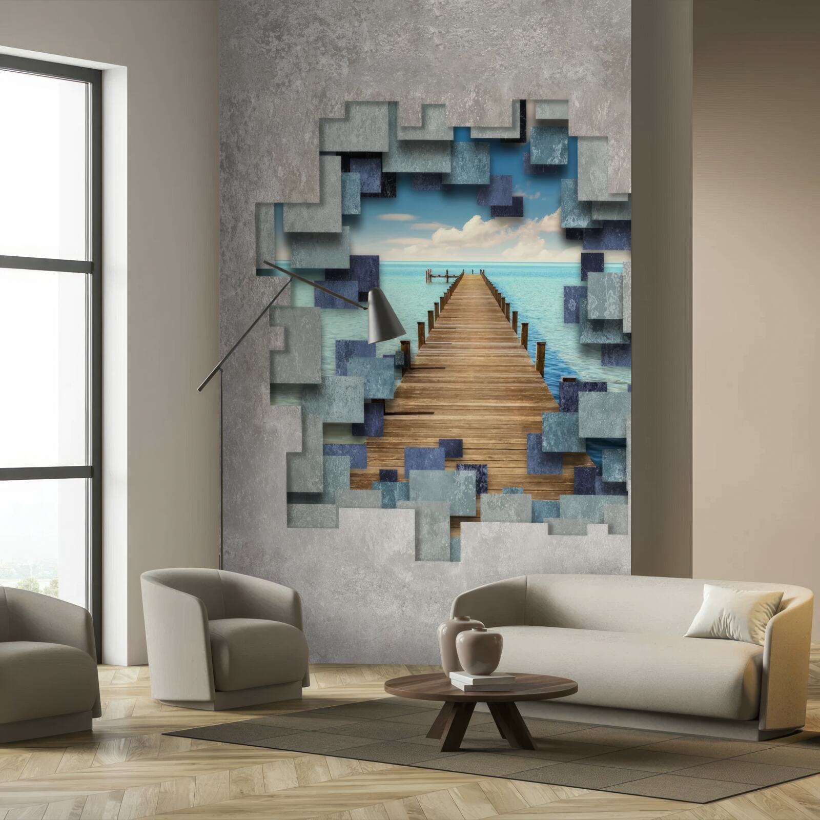 Fototapet vedere la pod și la ocean