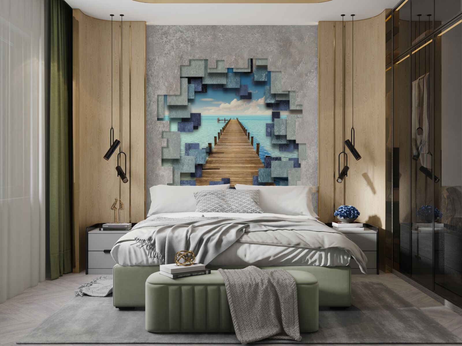 Fototapet vedere la pod și la ocean