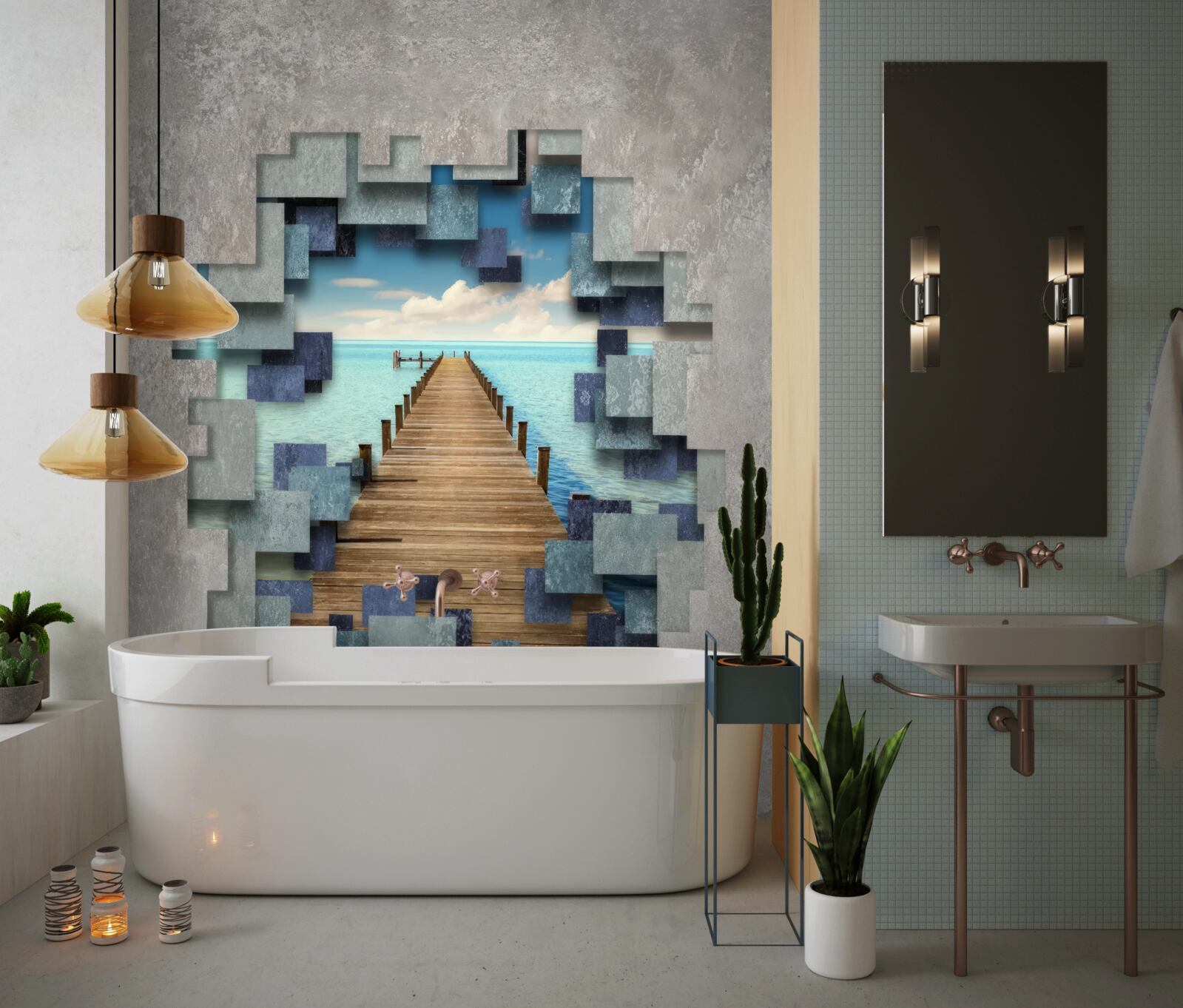 Fototapet vedere la pod și la ocean