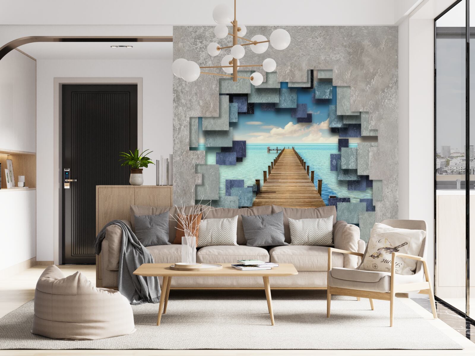 Fototapet vedere la pod și la ocean