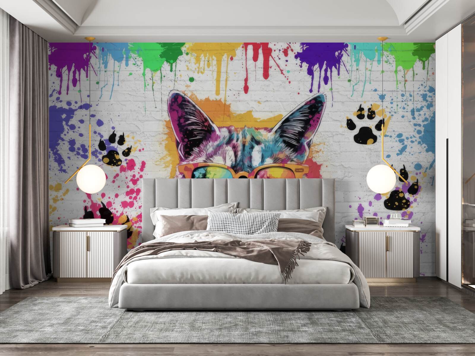 Fototapet pisică în ochelari