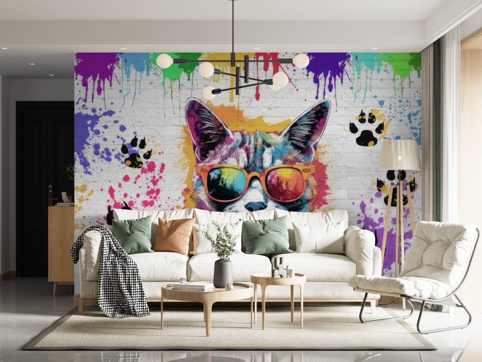 Fototapet pisică în ochelari