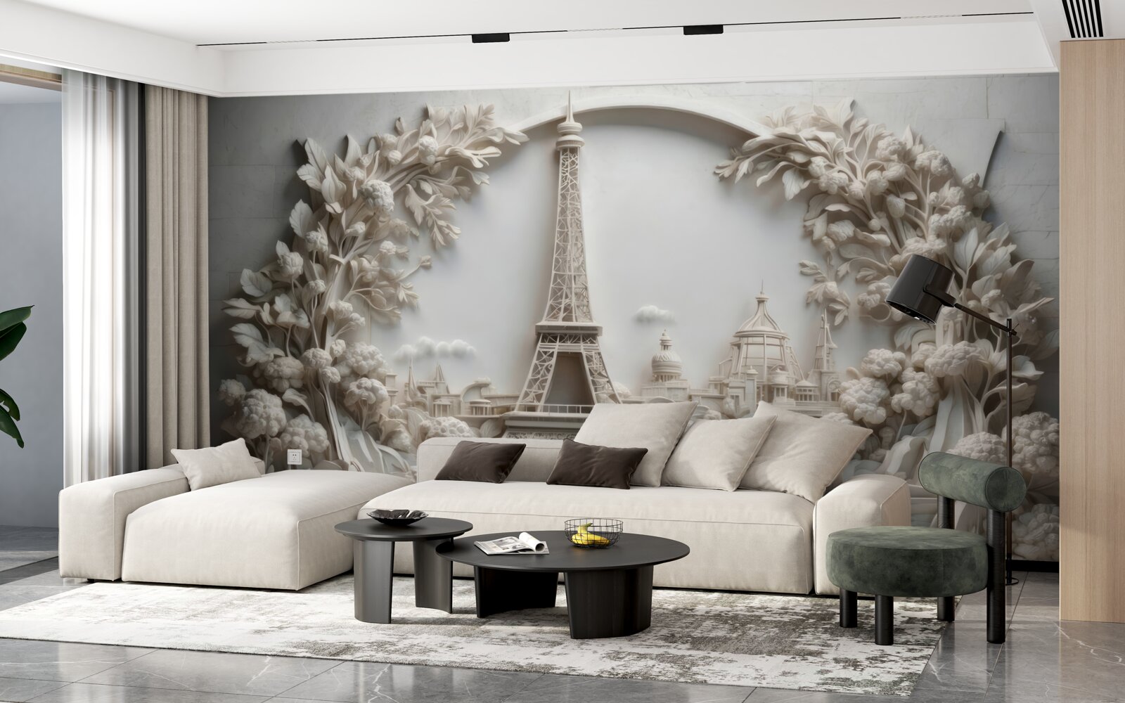 Fototapet turnul eiffel învelit în vegetație