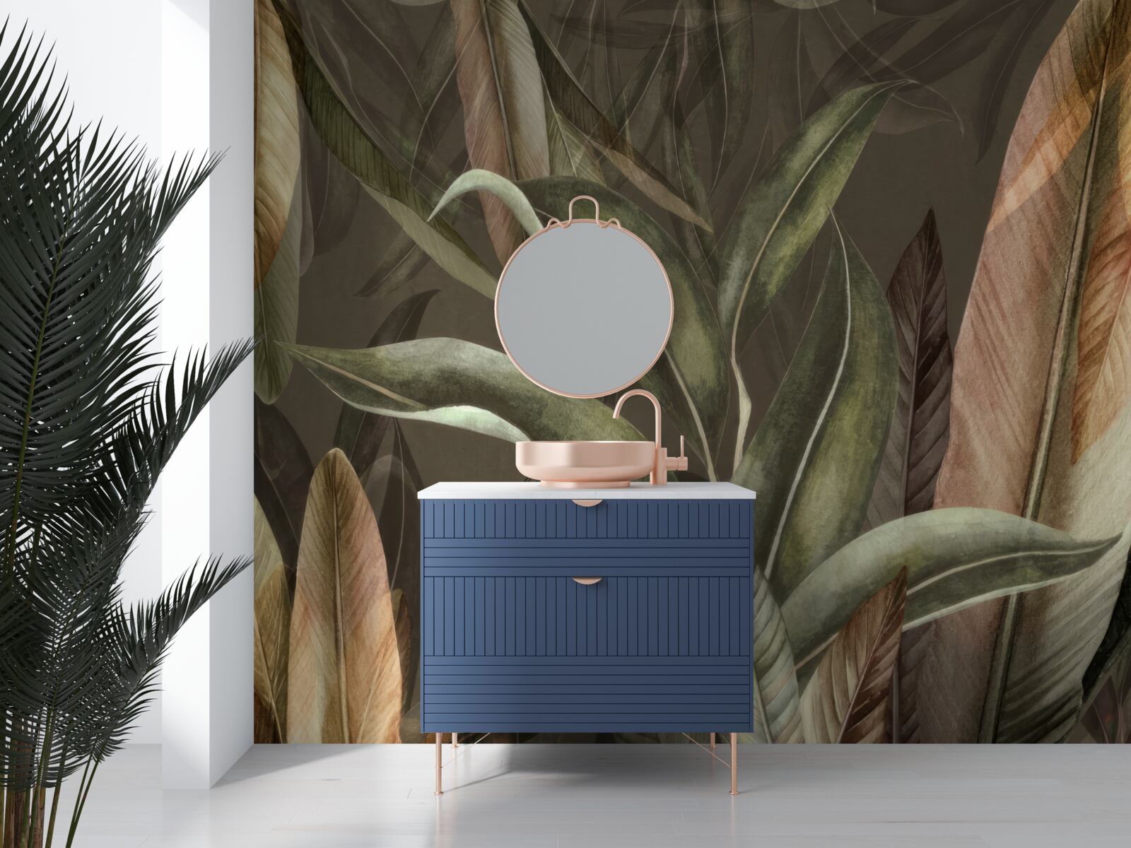 Fototapet frunze în nuanțe de maro și verde