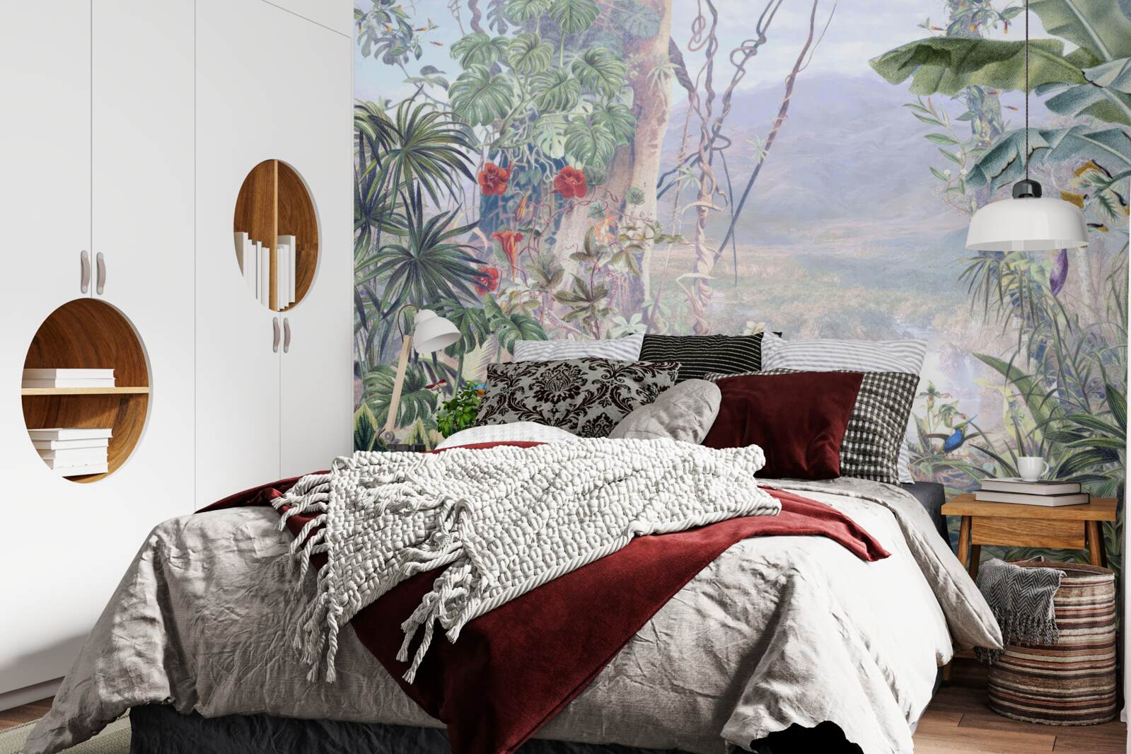 Fototapet locuitori ai junglei cu pene