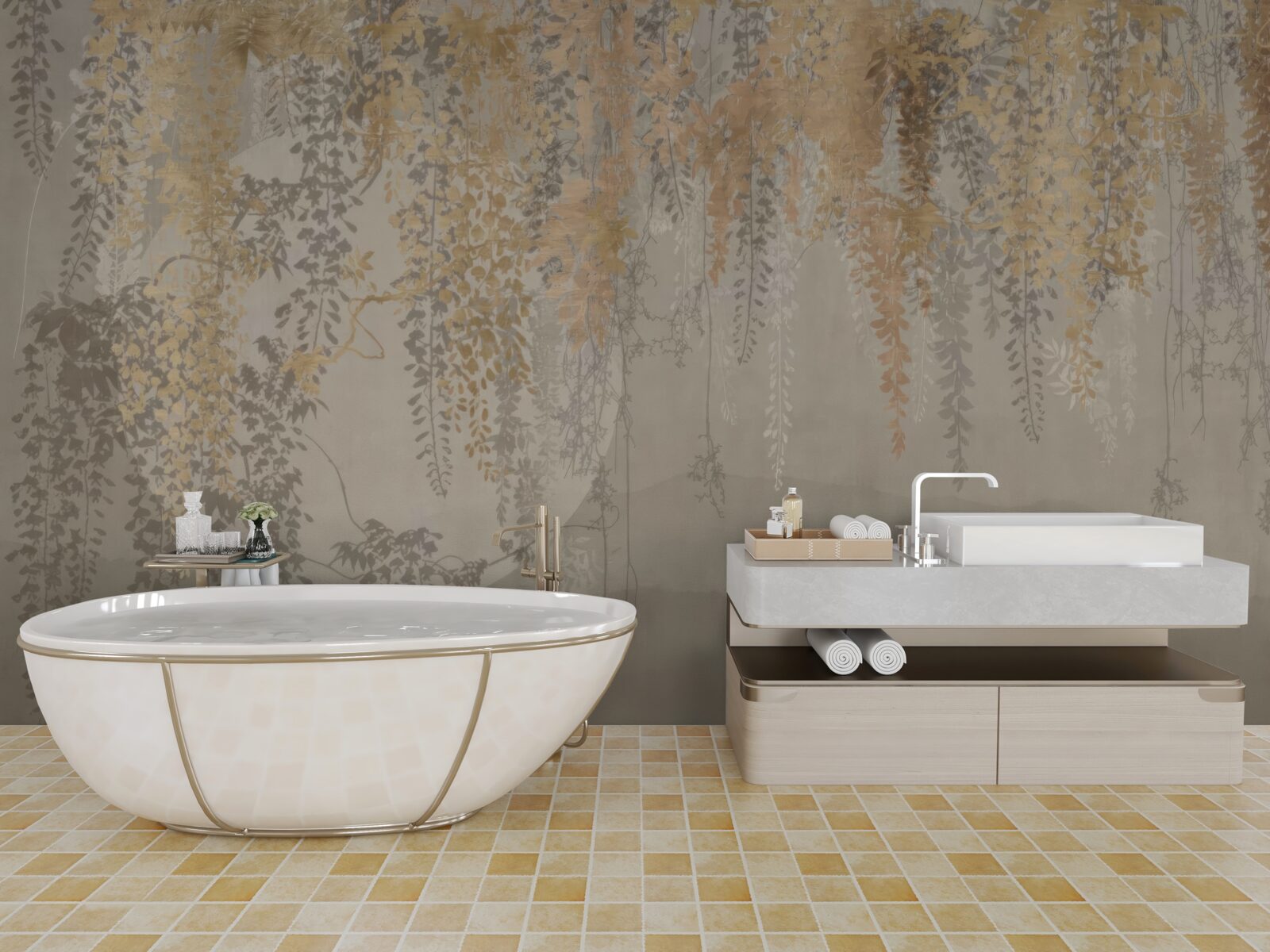 Fototapet plante subțiri care se întind în jos