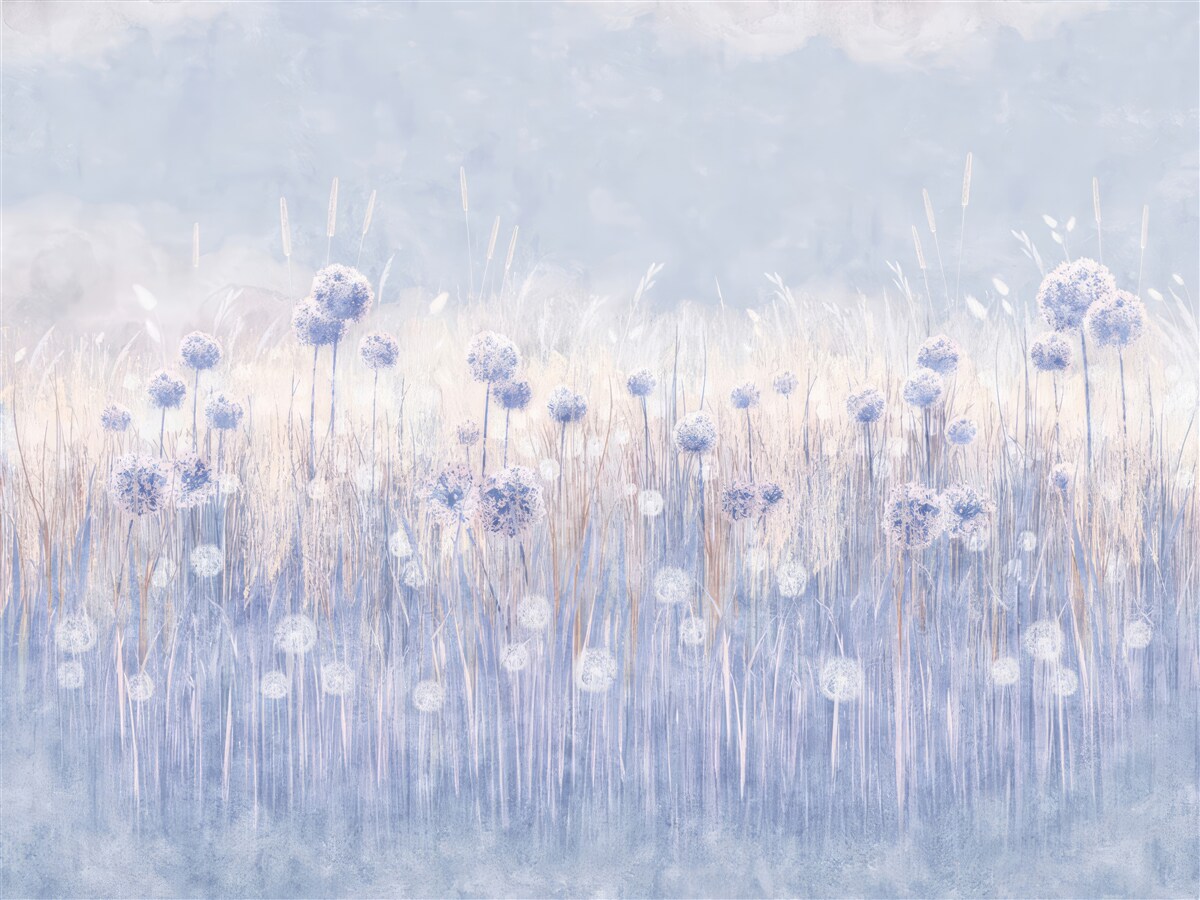 Fototapet plante de culoare liliac pe un fundal deschis