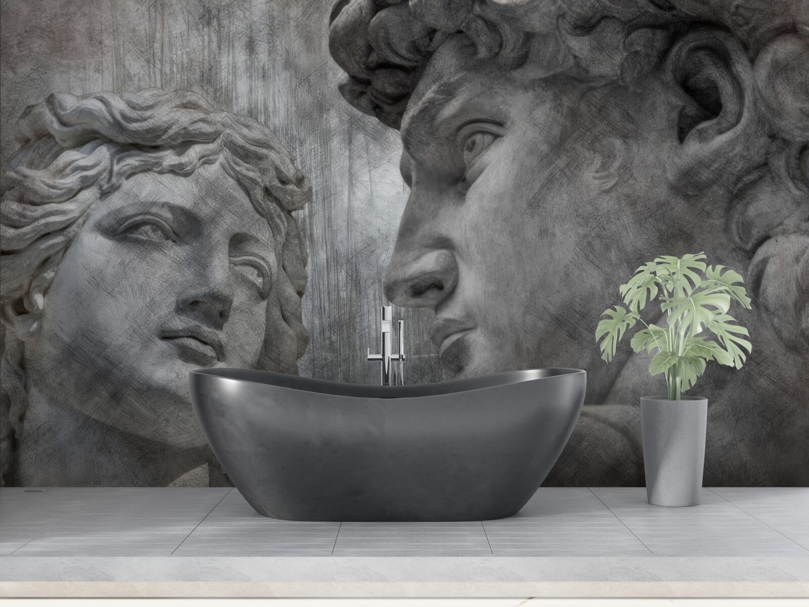 Fototapet doi tineri pictați