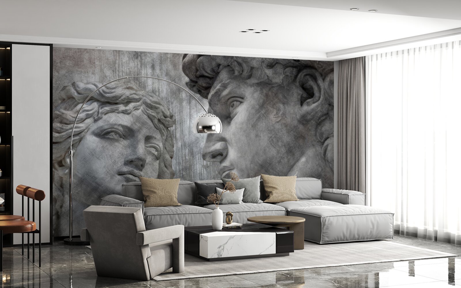 Fototapet doi tineri pictați