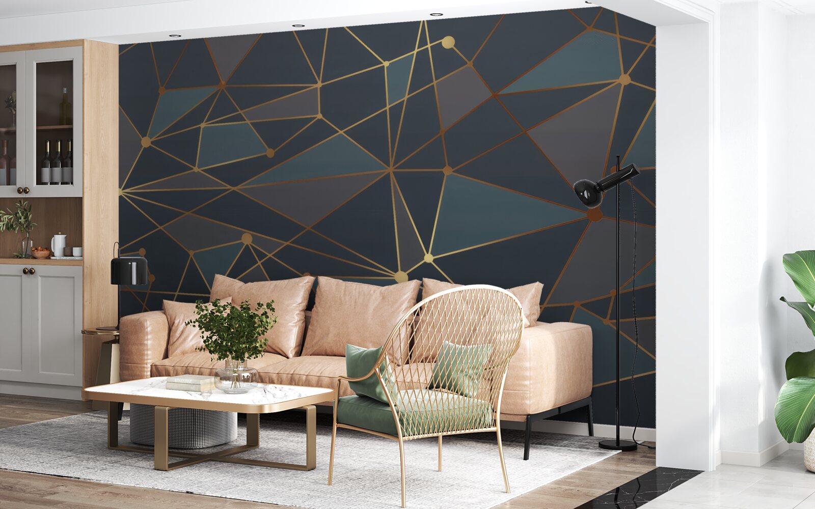 Fototapet fundal cu forme geometrice în nuanțe închise