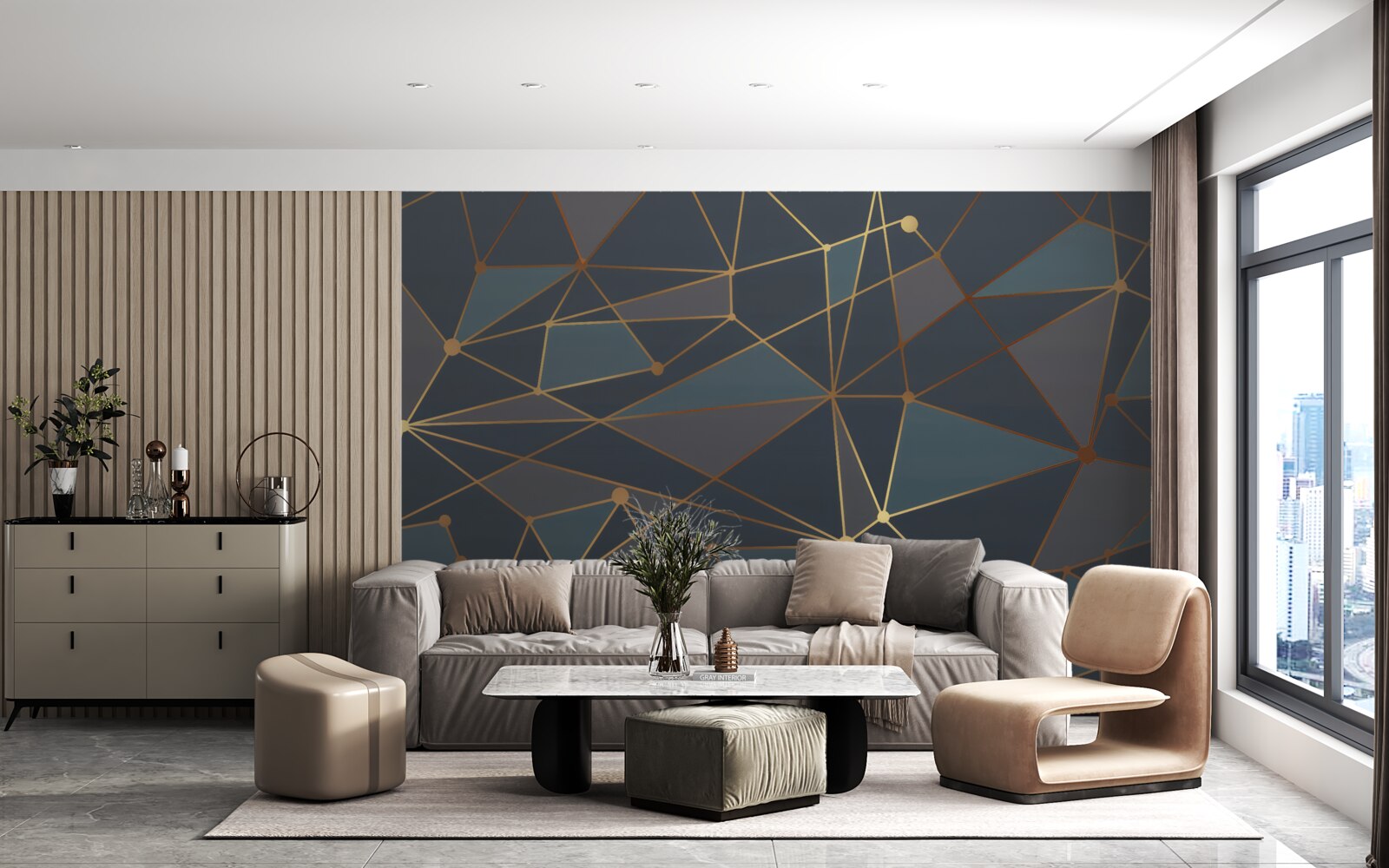 Fototapet fundal cu forme geometrice în nuanțe închise