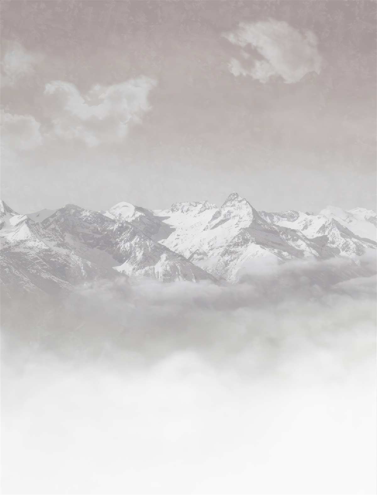 Fototapet munți cețoși