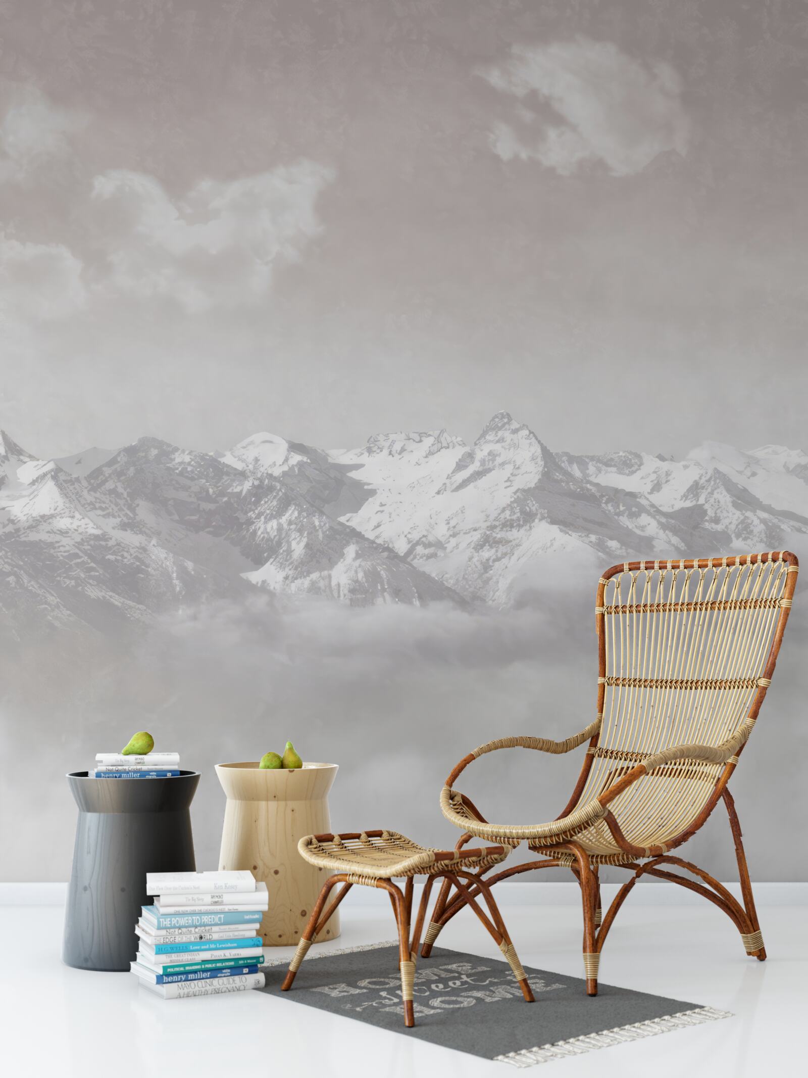 Fototapet munți cețoși