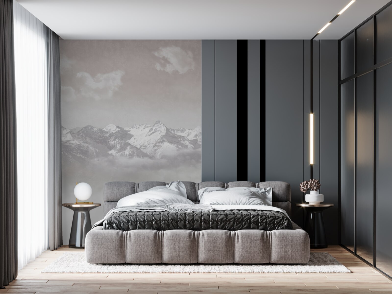 Fototapet munți cețoși