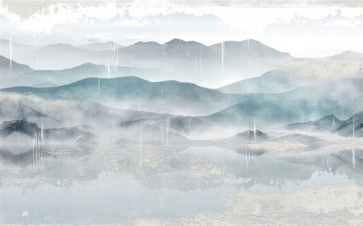 Fototapet contururile neclare ale munților