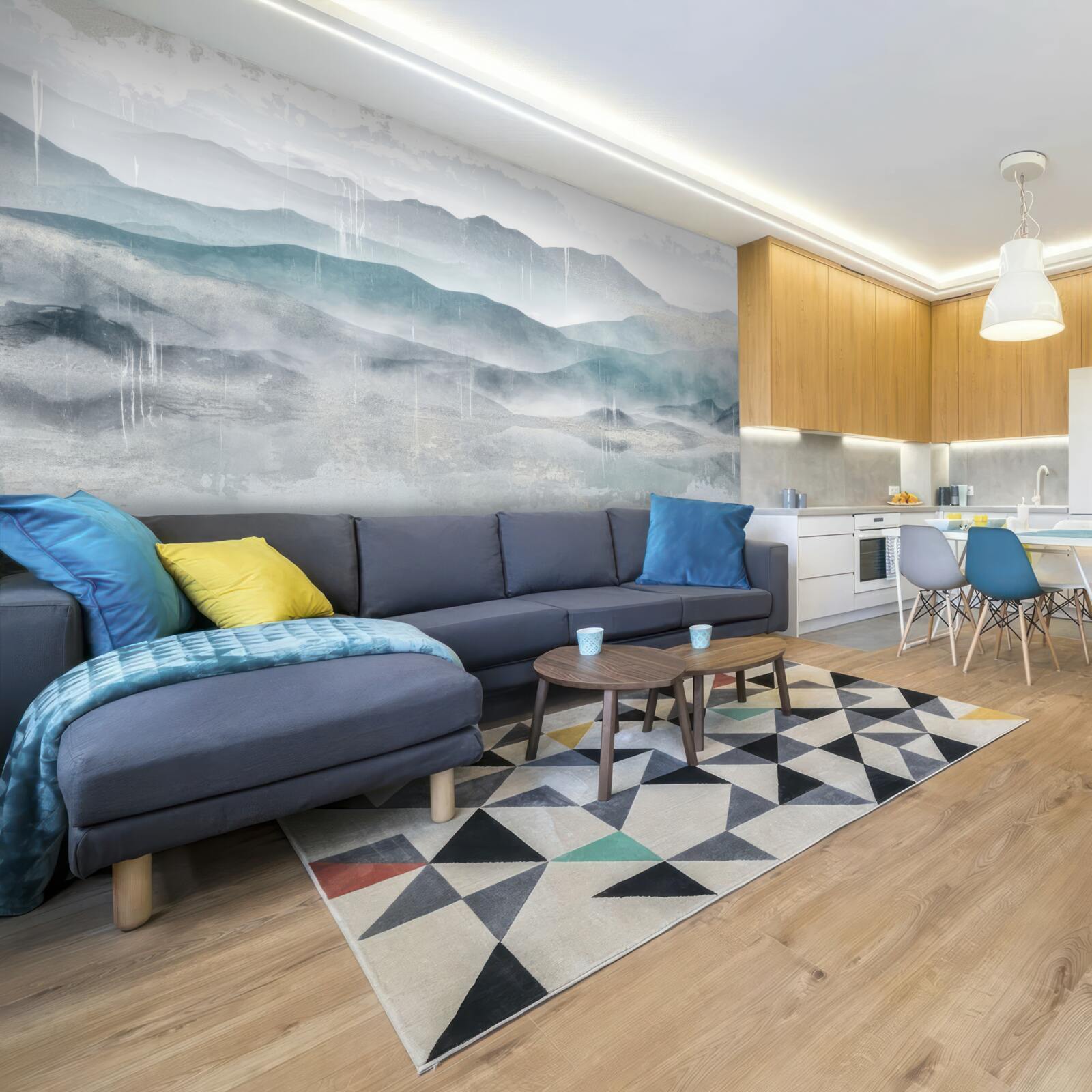 Fototapet contururile neclare ale munților