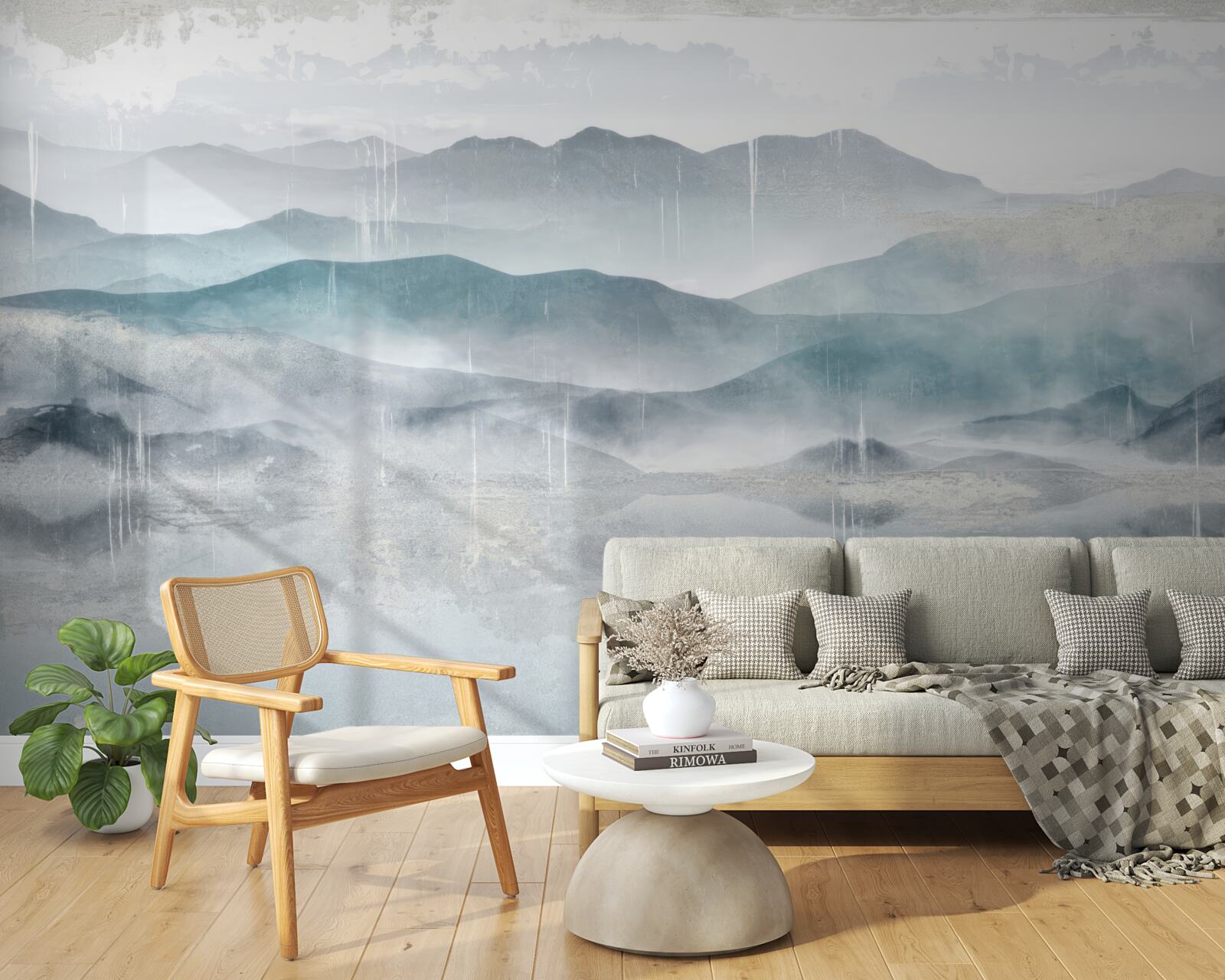 Fototapet contururile neclare ale munților